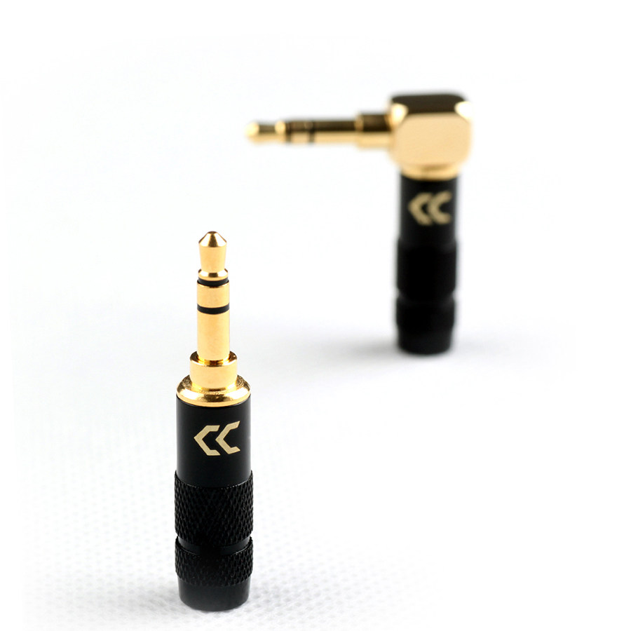 铜彩CopperColour 纯铜镀金3.5mm耳机线插头 3节4节带麦带线控AUX