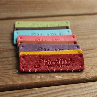 手工DIY配件HANDMADE手作标签头层皮质真皮标签皮标吊牌