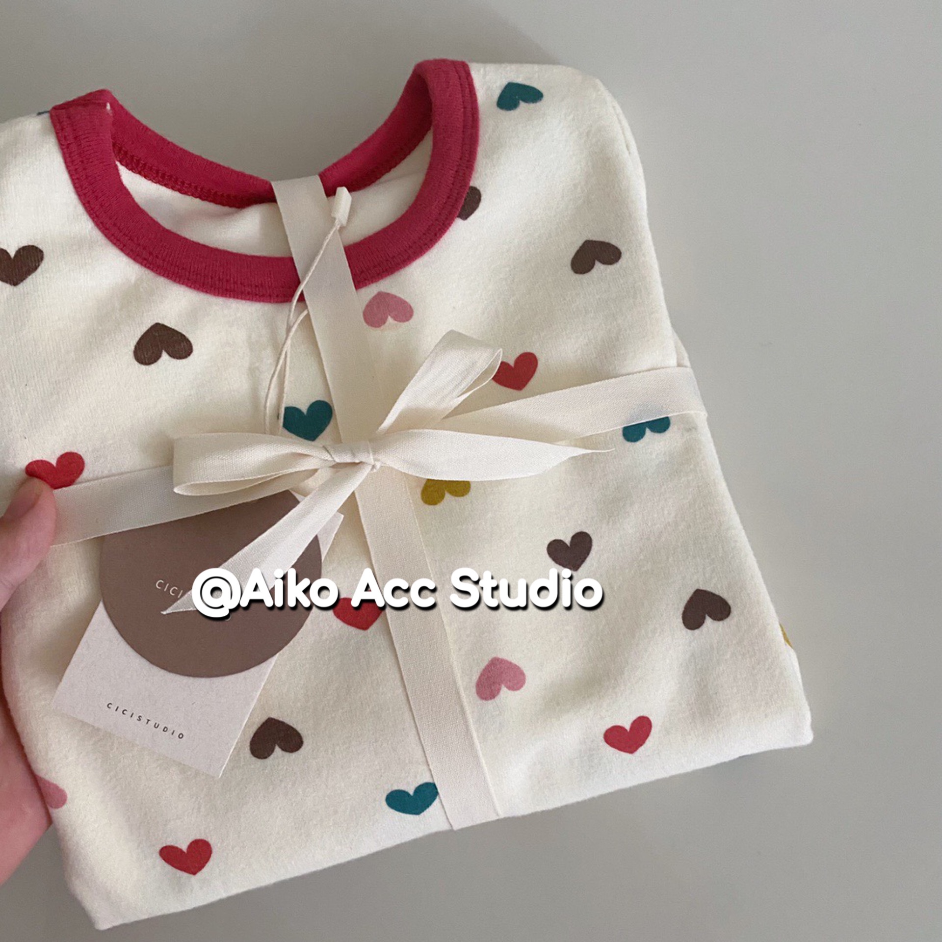 AIKO ACC韩国儿童秋冬秋衣秋裤A类全棉家居服套装男童女长袖长裤