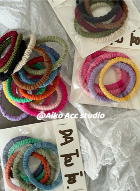 AIKO ACC韩国儿童春夏糖果色基础款不缠发5条装高弹力发绳发圈