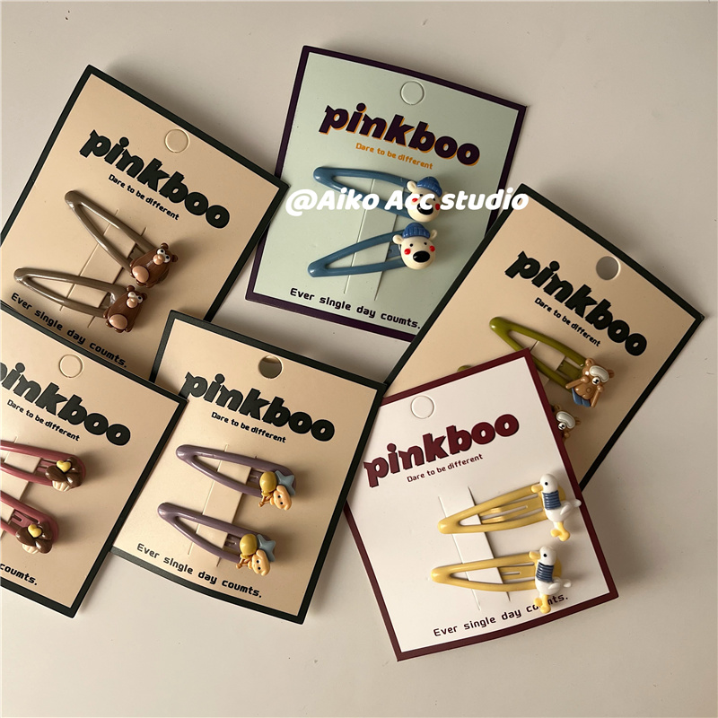 韩国儿童新款小鹅小熊卡通发夹