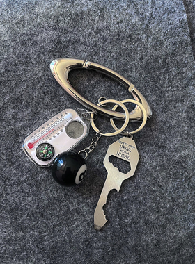 复古金属钥匙扣登山扣男挂件2023年新款情侣高级感配件Cleanfit潮