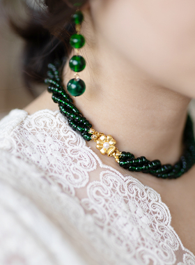 小众设计vintage中925老琉璃饰品