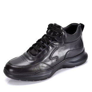 撤柜清仓新款男鞋头层牛皮轻便户外运动休闲皮鞋加绒保暖高帮棉鞋