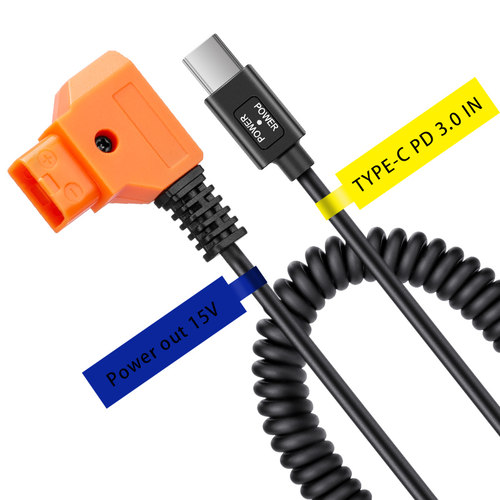 Type-C转D-TAP电源线快充PD3.0输入15V输出V口B型口电池供电
