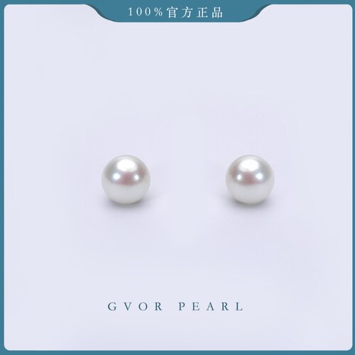 618大促 6A高品质精工淡水厚圆珍珠耳钉9-10mm C1054