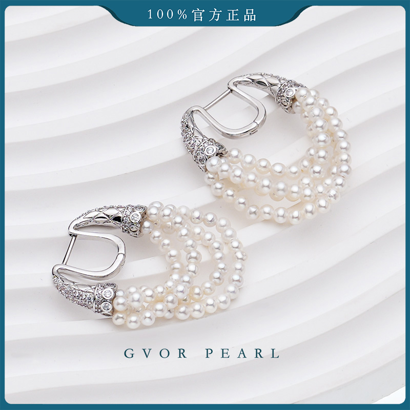 珍珠奶奶天然设计多层baby耳扣耳饰女正品2025新 3-4MM C1296