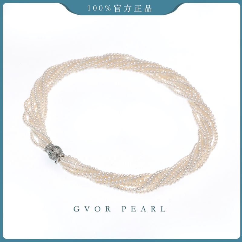 设计款8层baby珍珠项链3-4MM【45CM】  C1368