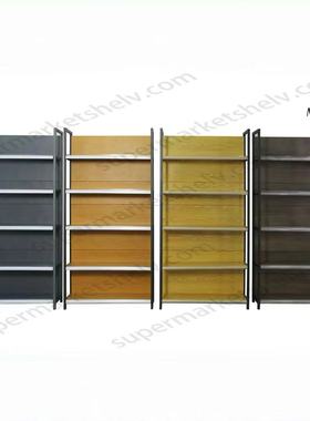 30宽四柱黄色木纹转印货架  超市母婴店便利店通用 单双面多层