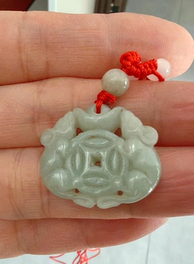 元宝十二生肖鼠吊坠项链玉石雕刻