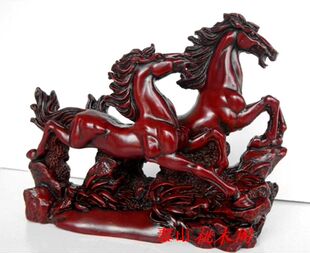 树脂驿马奔腾摆件红色骏马双马家居客厅工艺饰品桌面摆设装饰礼品