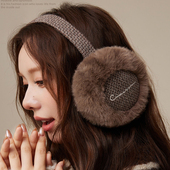 CACUSS毛绒针织耳罩女士冬季 保暖护耳包可折叠东北防冻耳捂子 时尚