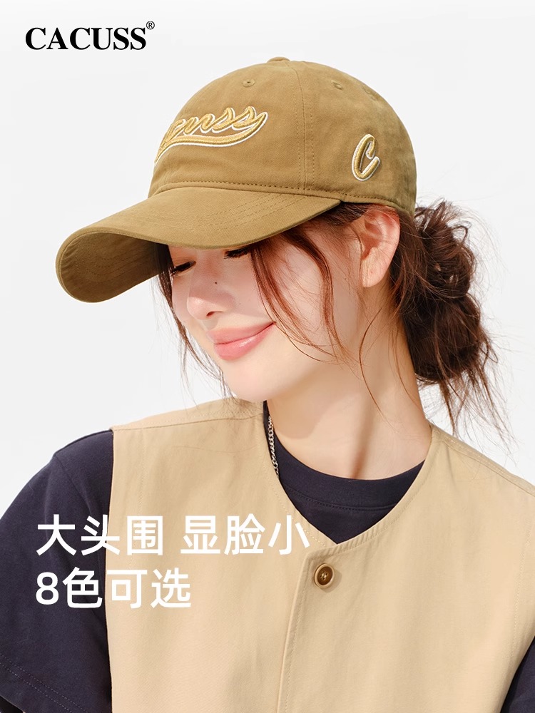 CACUSS春季棒球帽子女大头围纯棉