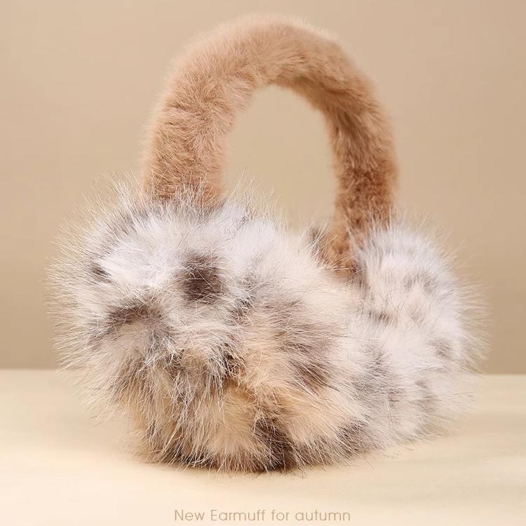 CACUSS耳罩女秋冬季豹纹毛茸茸韩系毛绒百搭加厚保暖骑车耳套