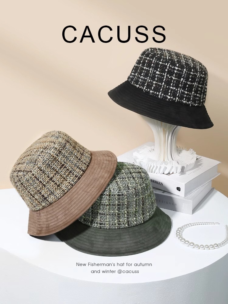 CACUSS渔夫帽子女秋冬小香风新款