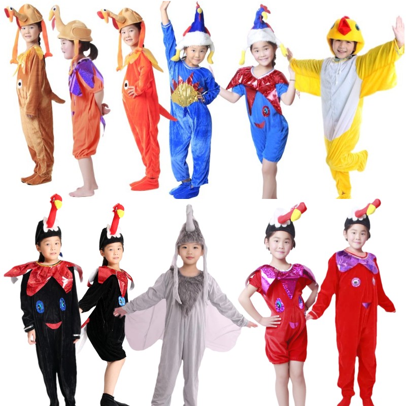 儿童火烈鸟鸵鸟卡通舞台演出服装