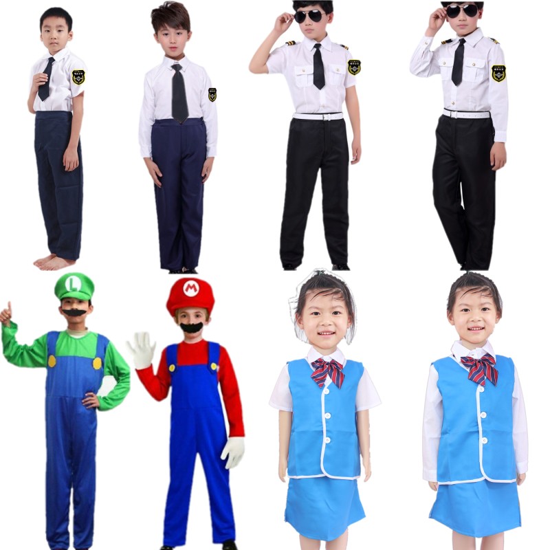 幼儿扮演公交司机火车售货演出服