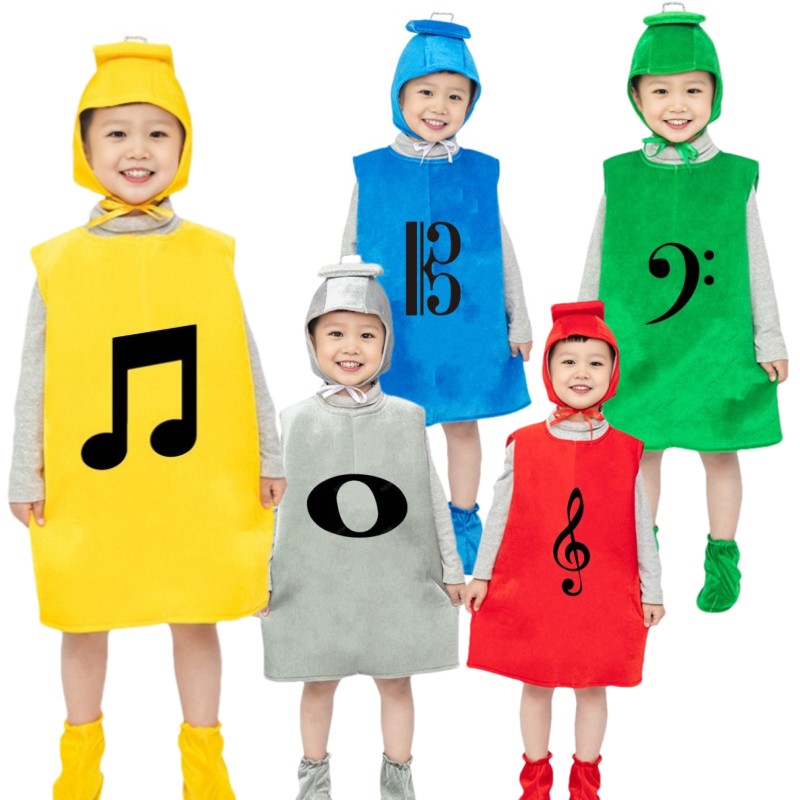 儿童高音低音二八全音符号表演服
