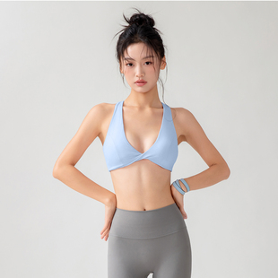 元 力小咖交叉美背运动内衣女裸感瑜伽服跑步健身文胸速干瑜伽背心