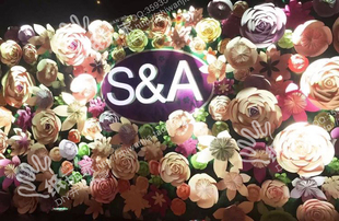 影楼婚礼婚庆橱窗布置背景道具花 卡纸花韵染系列迎宾区188朵组合