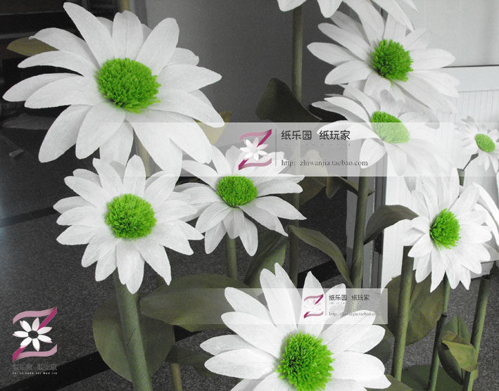纸玩家设计婚庆用品婚礼布置路引装饰 大型纸花法兰西菊0126#