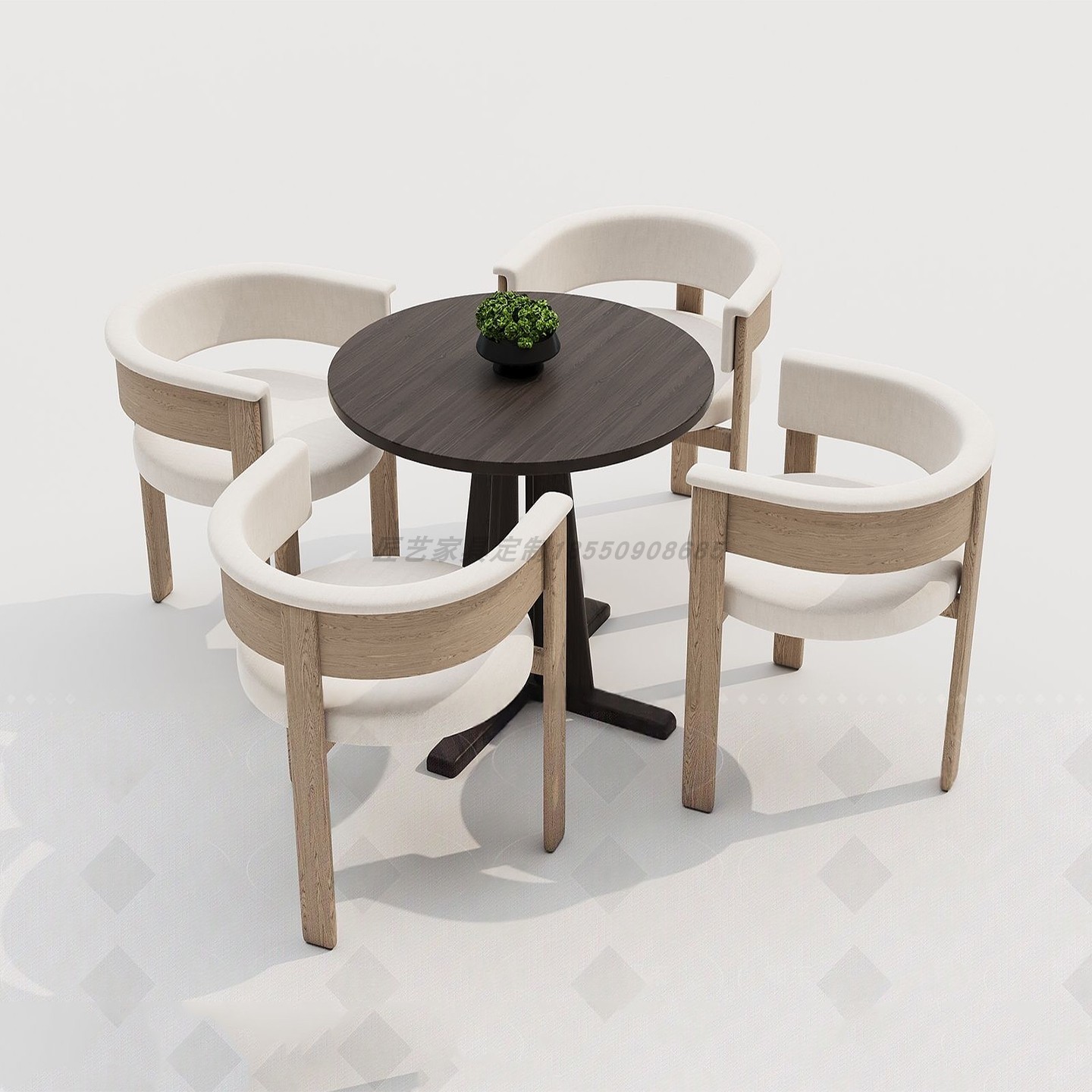 售楼处中式实木洽谈桌椅组合酒店大堂餐椅茶楼一桌4椅接待洽谈椅