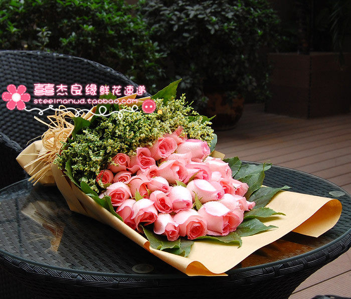 33朵粉玫瑰珍贵大连七夕生日鲜花