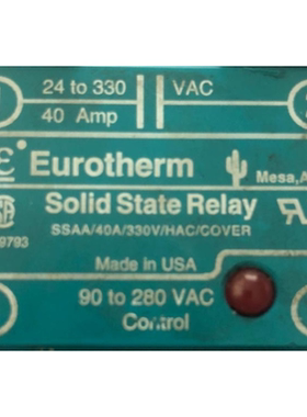 EUROTHERM固态继电器SSAA/40A/330V/HAC/COVER