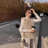 仿 女狐狸毛韩版 皮草年轻马甲外套背心现货秋冬短款 托斯卡纳新款
