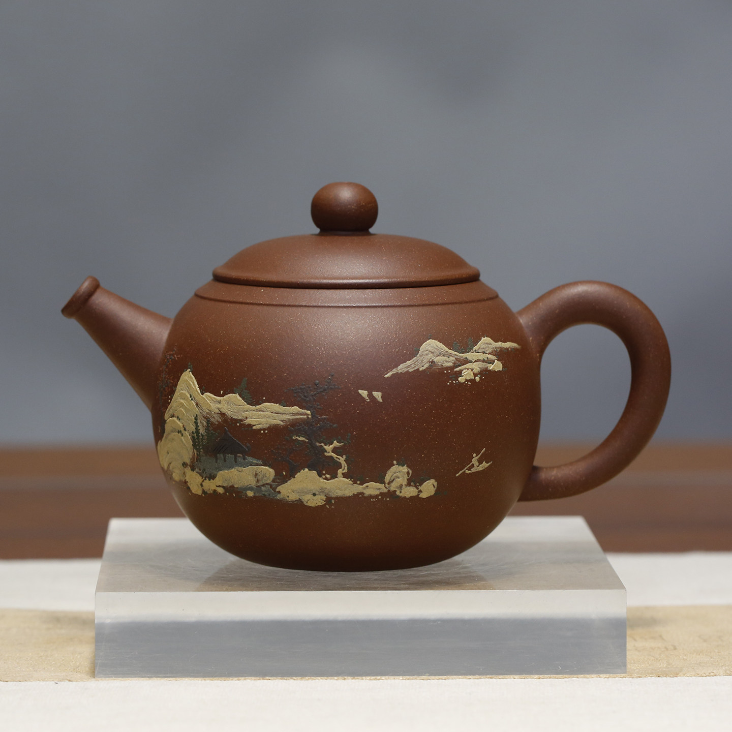 高工魏建设原矿清水泥紫砂莲子壶