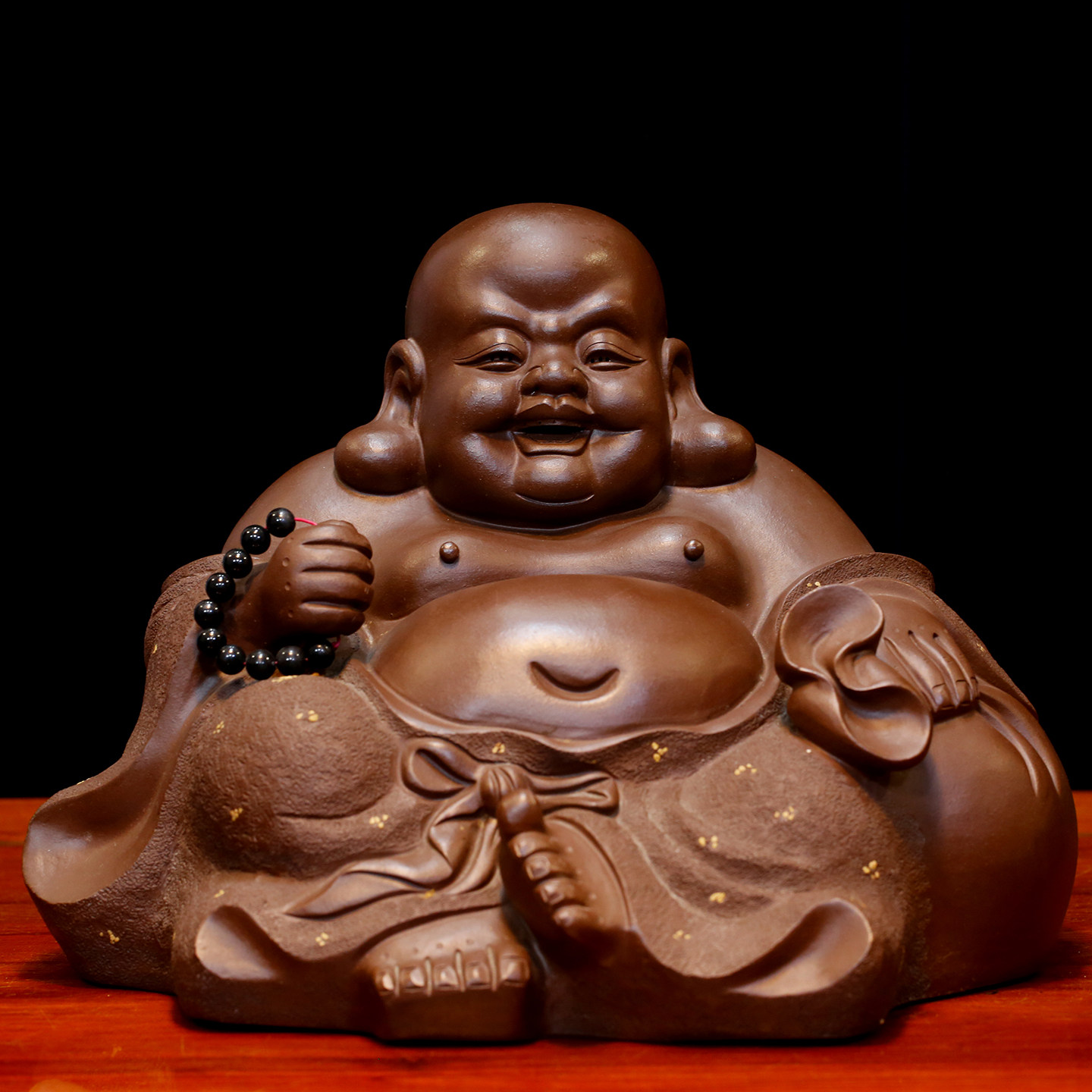 全手工宜兴紫砂茶宠弥勒佛