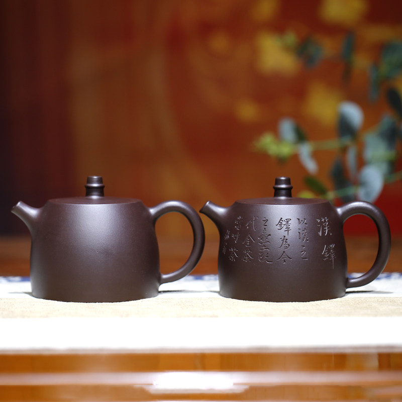 汉铎壶宜兴紫砂壶名家孔祥生纯全手工原矿老紫泥家用泡茶壶具套装