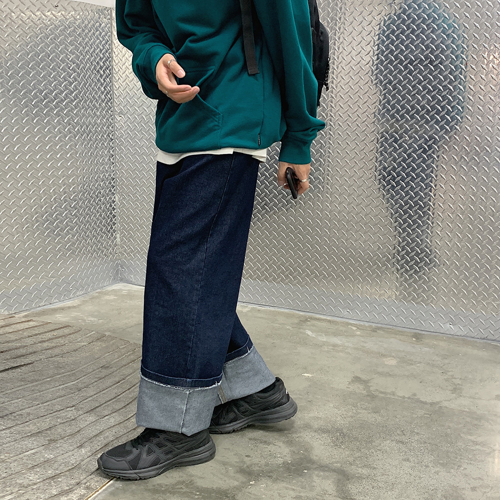 秋季宽松直筒慵懒风拖地牛仔裤子A228/K569/P78,男装牛仔裤,电商A228