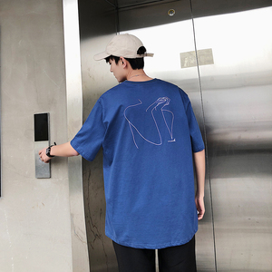 简约韩版抽象印花圆领T恤 T805/P40图片