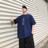 简约韩版卡通人物印花圆领T恤T808/P40，男装T恤，电商A228