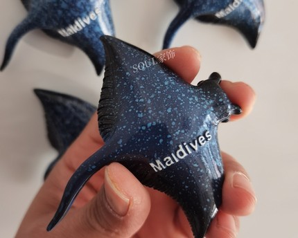 马尔代夫旅游纪念品伴手礼树脂魔鬼鱼蝠鲼海豚冰箱贴留言贴 原单