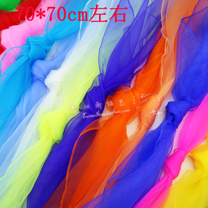 纯色雪纺小丝巾百变演出舞蹈新款小方巾糖果色纱巾防风沙包头丝巾