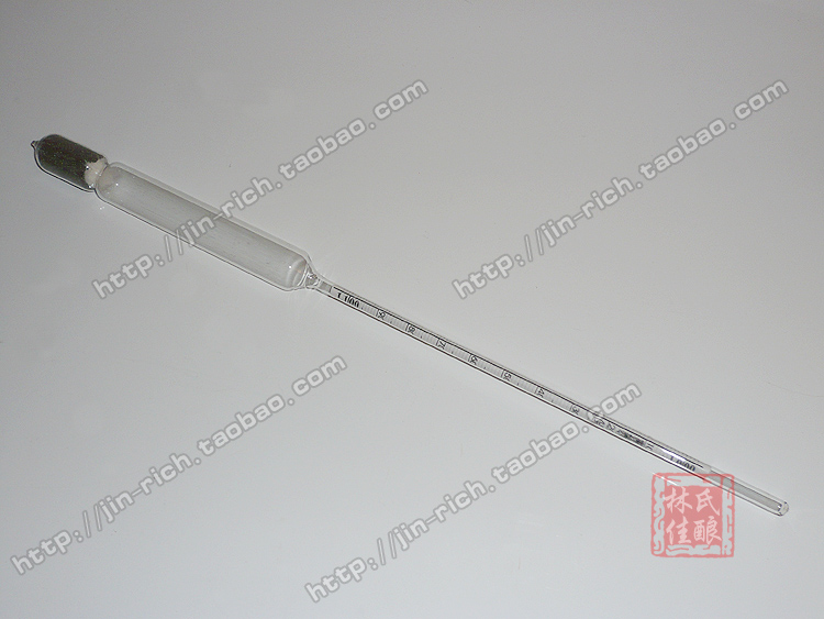 自酿葡萄酒红酒比重计1.0 - 1.1 糖度计 测糖度测算酒度 密度计