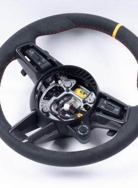 适配保时捷帕拉梅拉911卡宴992新款碳纤维翻毛皮GT原厂加热方向盘