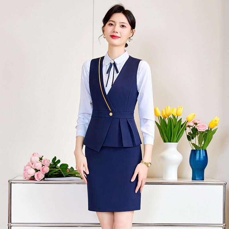 马甲职业套装女美容院坎肩ktv影院金店前台服务员马夹制服工作服