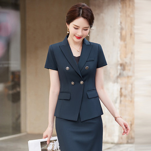 酒店经理工作服短袖西装套装女高端置业顾问职业装行政主管正装