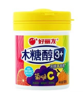 好丽友木糖醇葡嗵c无糖口香糖101g/1木糖醇粒粒出休闲零食