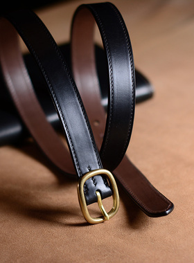 手工美国horween cxl霍尔文头层牛皮复古腰带牛仔休闲软皮带 男女