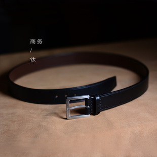 草头手工意大利Buttero进口头层牛皮商务正装休闲高档皮腰带 35宽