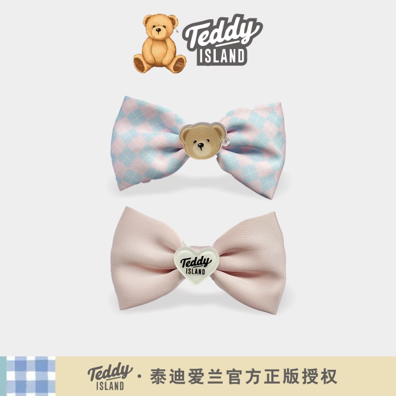 儿童发饰女孩子蝴蝶结发夹2026新款头饰正品泰迪Teddy公主对边夹