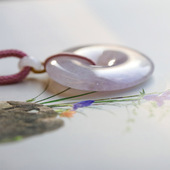 CJADE翡翠生活 冰种紫罗兰大平安扣玉石吊坠玉佩玉坠