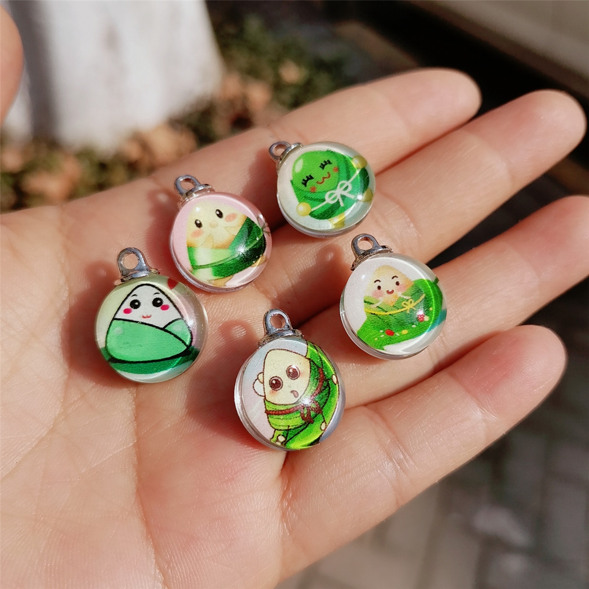 端午节夜光小粽子吊坠挂件diy编织手链配件挂饰五彩绳配饰品挂坠