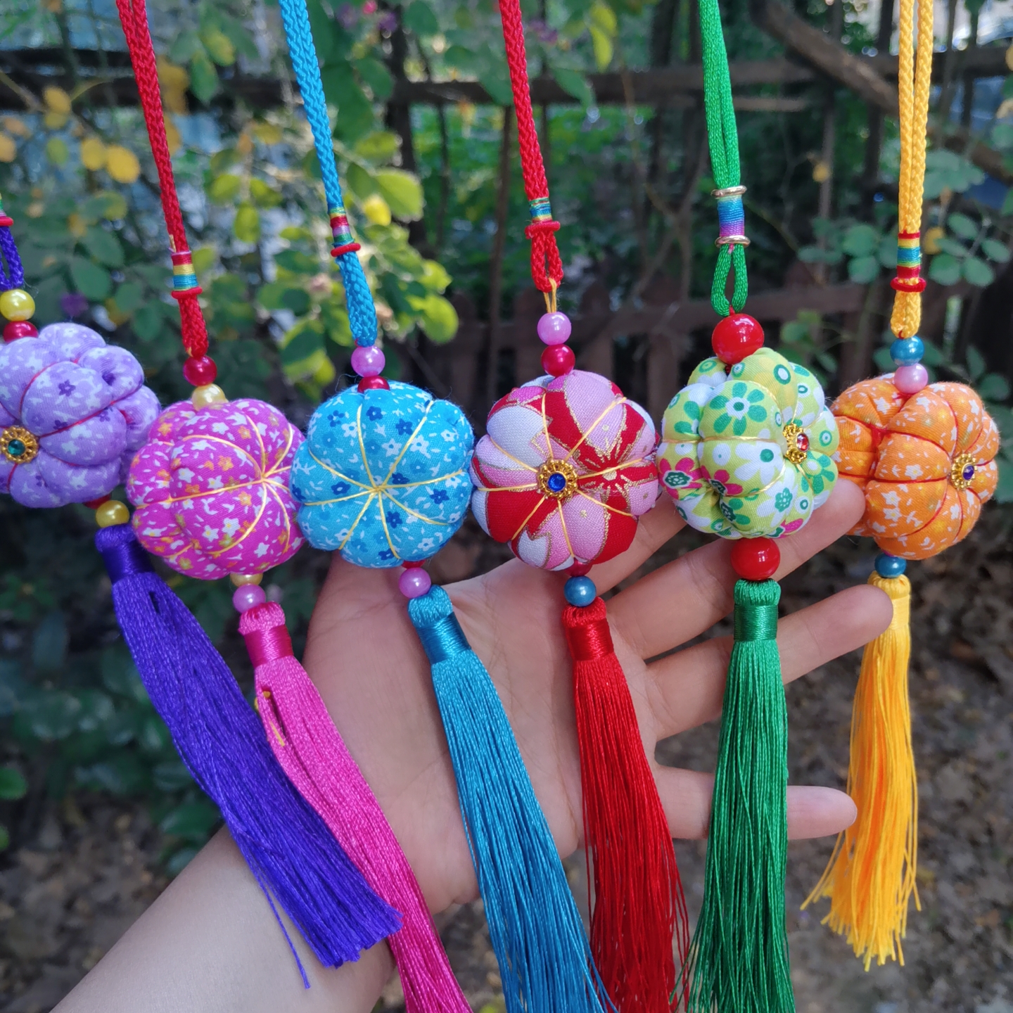 南瓜总汇传统民族风手工南瓜柿子香包挂件端午节香囊车挂事事如意