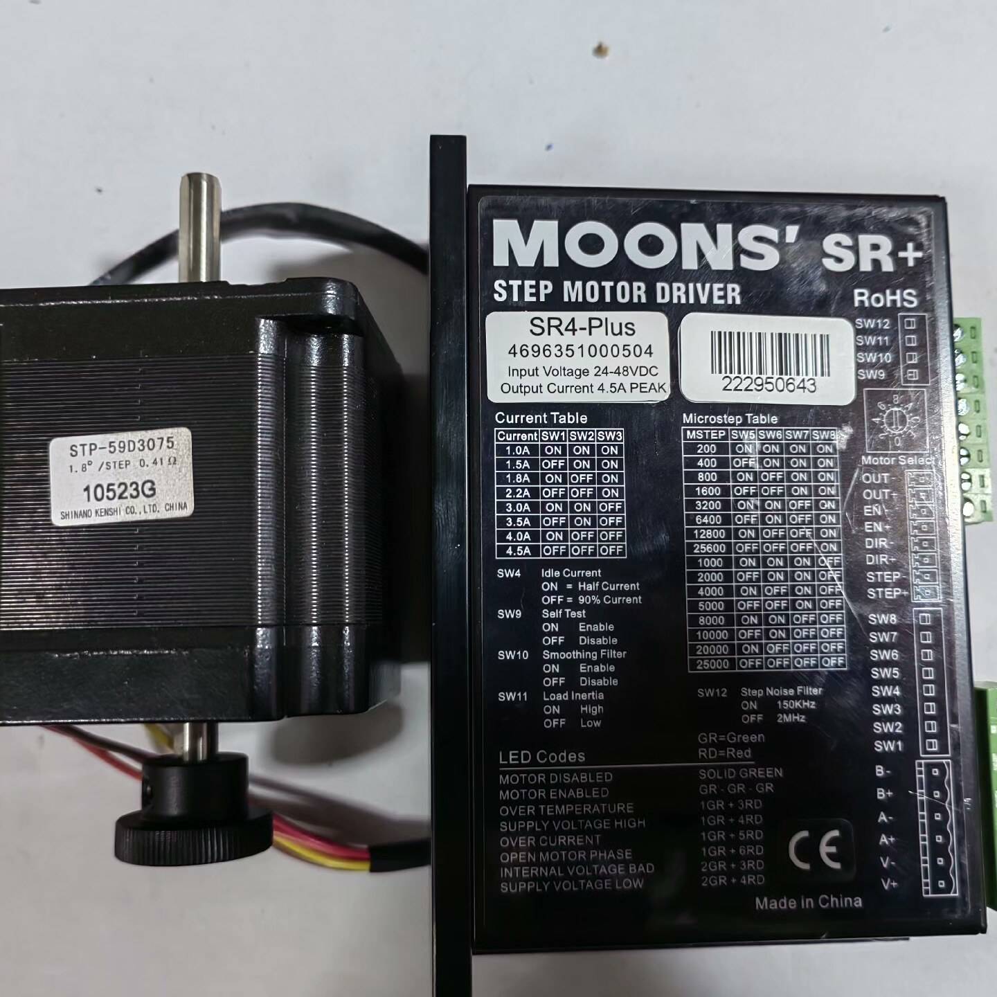MOONS'SR+鸣志 步进驱动器SR4-Plu议价 维修！！！
