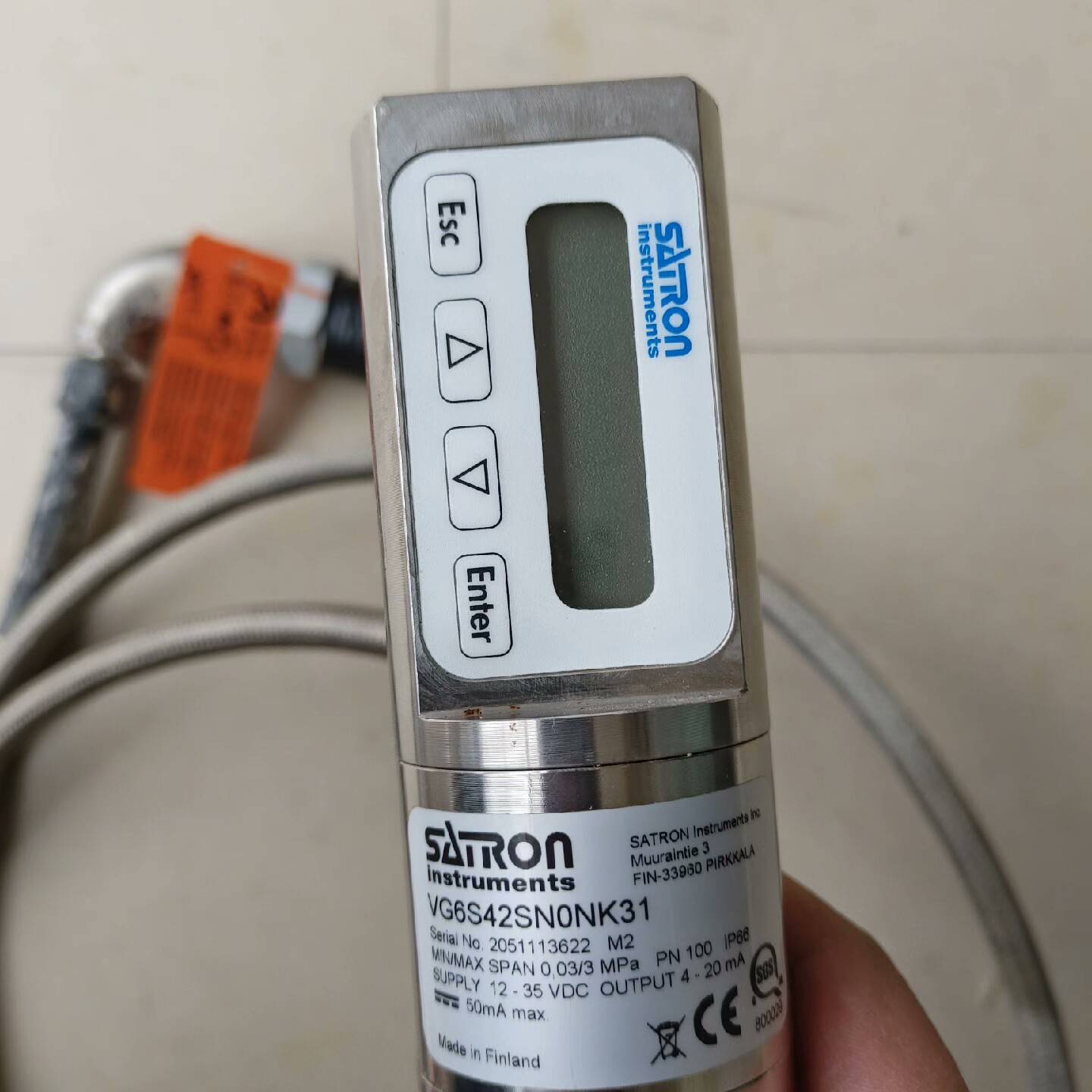 芬兰SATRON压力变送器VG6S48SNON议价 维修！！！
